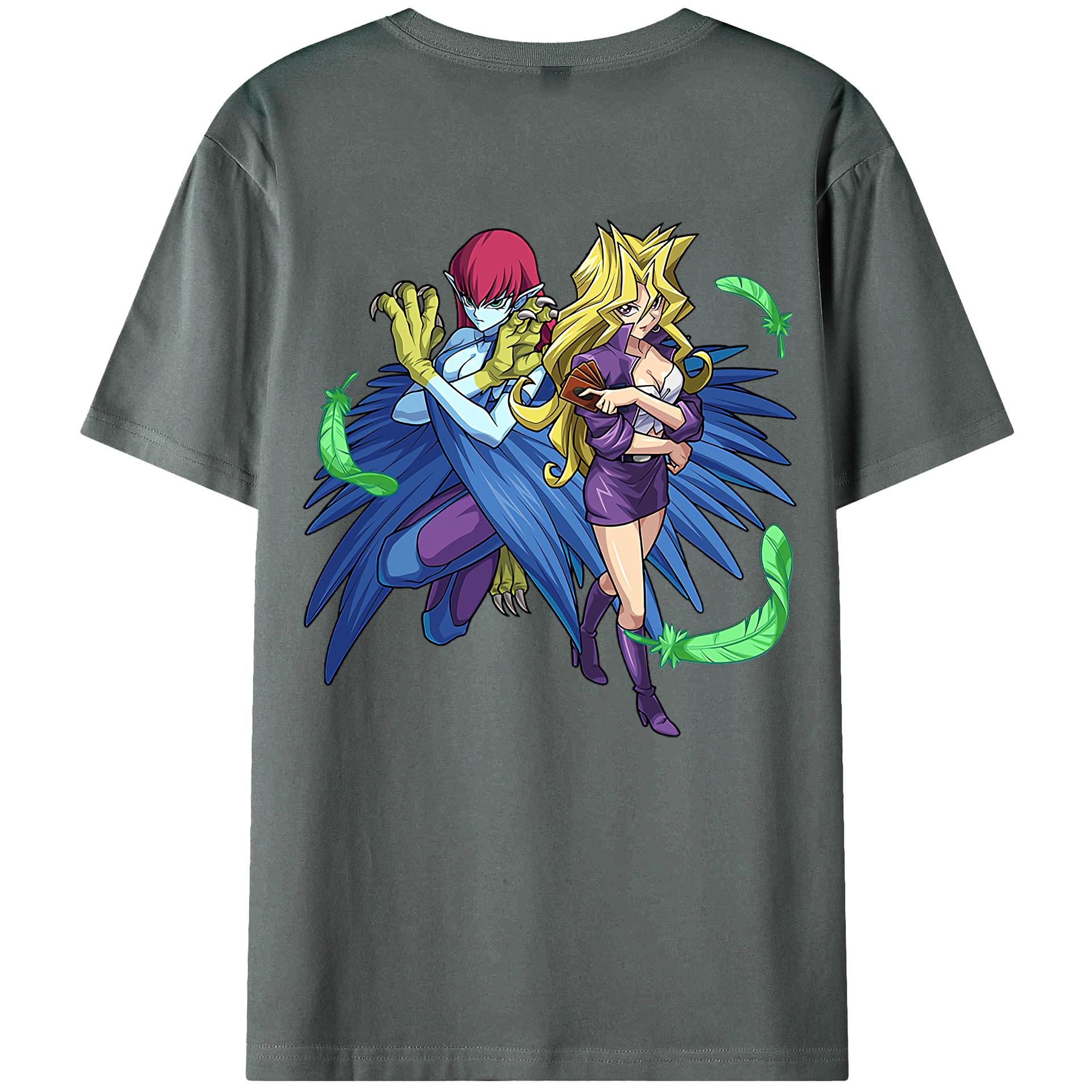 （画像用） 遊☆戯☆王 Yu-Gi-Oh! 綿100％ メンズ半袖Tシャツ（バックプリント） 通気性